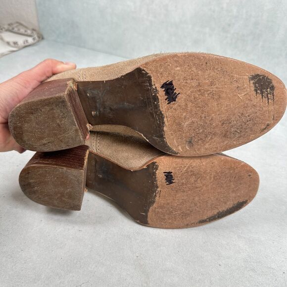 UGG Boots Womens 8 Brown Suede Leather Faye Western Riding Boho Ankle Booties - Picture 6 of 12